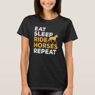 Camiseta Coma Cavalos do Cavalo do Sono Repetir Cavalo Cava