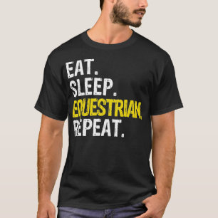 Camiseta Coma Cavalos Repetitivos Equestres Do Sono