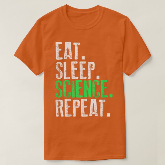 Camiseta Coma Ciência do Sono Repetir Engraçado (Frente do Design)