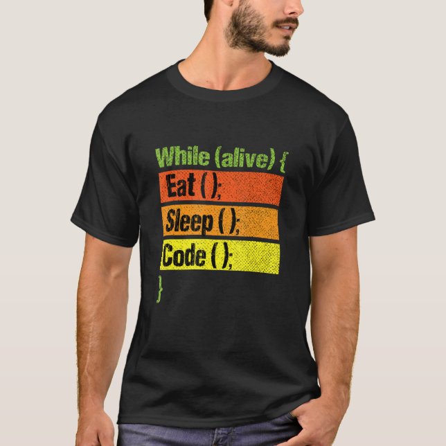 Camiseta Coma código de latência Repetir codificação de pro (Frente)
