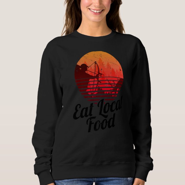 Camiseta Coma Comida local Bowhun Retro Hunter 80s (Frente)