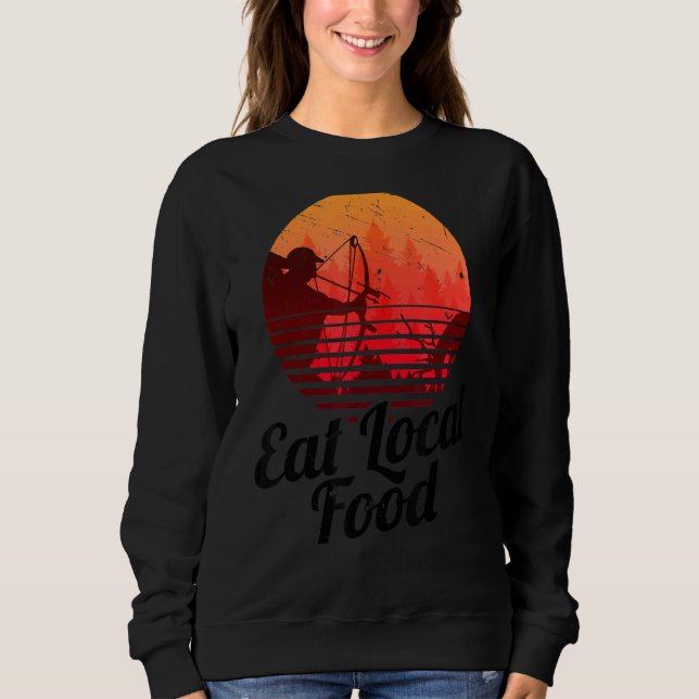 Camiseta Coma Comida local Bowhun Retro Hunter 80s (Frente)