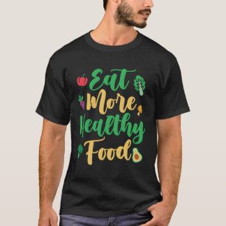 Camiseta Coma Comida Mais Saudável Para Vegetariana Vegana