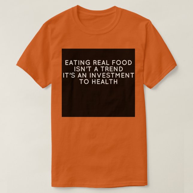 Camiseta Coma comida real hoje Longo (Frente do Design)