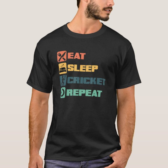 Camiseta Coma Cricket Jogador de Críquete Jogador de Bola J (Frente)
