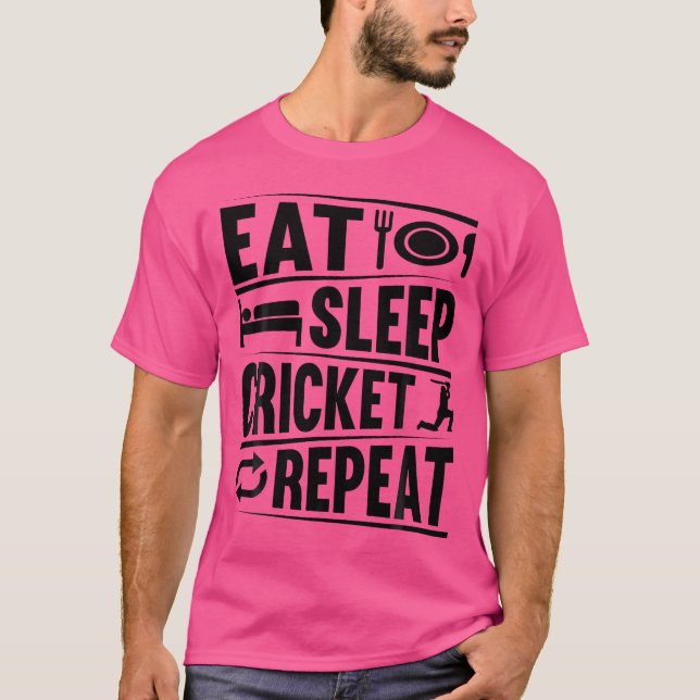 Camiseta Coma Cricket Repetit Cricketing Jogando Cricho (Frente)