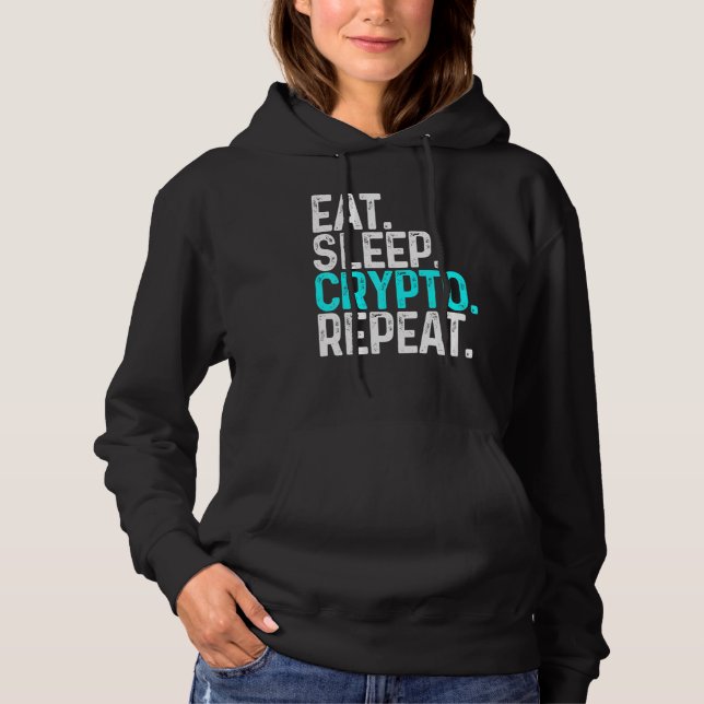 Camiseta Coma Crypto Repetir o Bloqueio de Criptomoeda Engr (Frente)