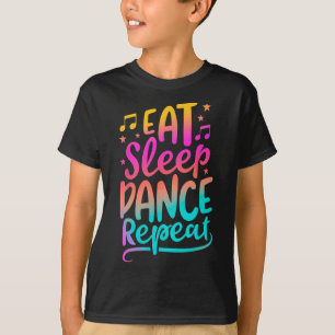 Camiseta Coma dança do sono Repetir dança Meninos Dançando