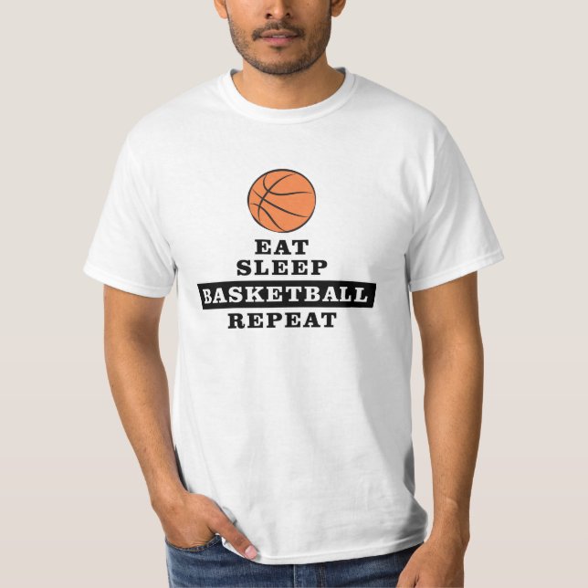 Camiseta Coma, Dorme, Basquete, Recoloque (Frente)