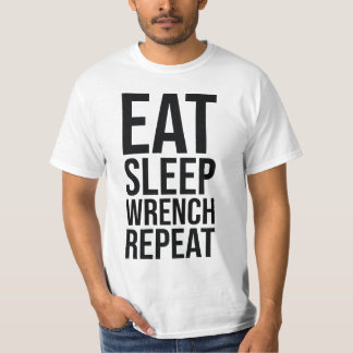Camiseta Coma, Dorme, chave inglesa, Repetir