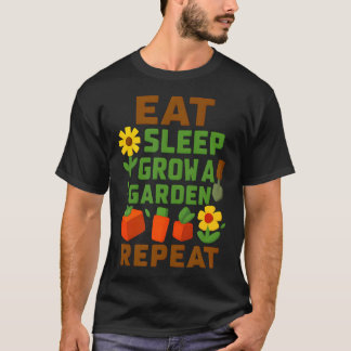 Camiseta Coma Dorme Cultiva Um Jardim Repete Estilo Gamer
