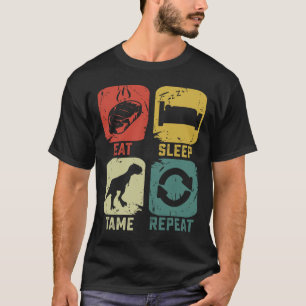 Camiseta Coma Dorme Domar Repita Dinossauro Jogos Geektásti