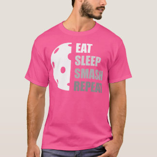 Camiseta Coma Dorme Smash Repita Pickleball Divertido