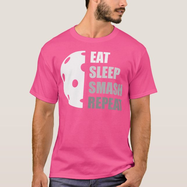 Camiseta Coma Dorme Smash Repita Pickleball Divertido (Frente)