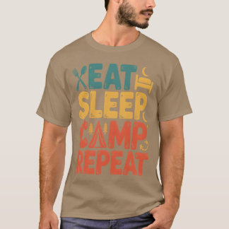 Camiseta Coma Dormir Acampamento Repetir Aventura Design re