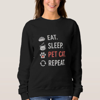 Camiseta Coma Dormir Acariciar Gato Repetir Citação Diverti