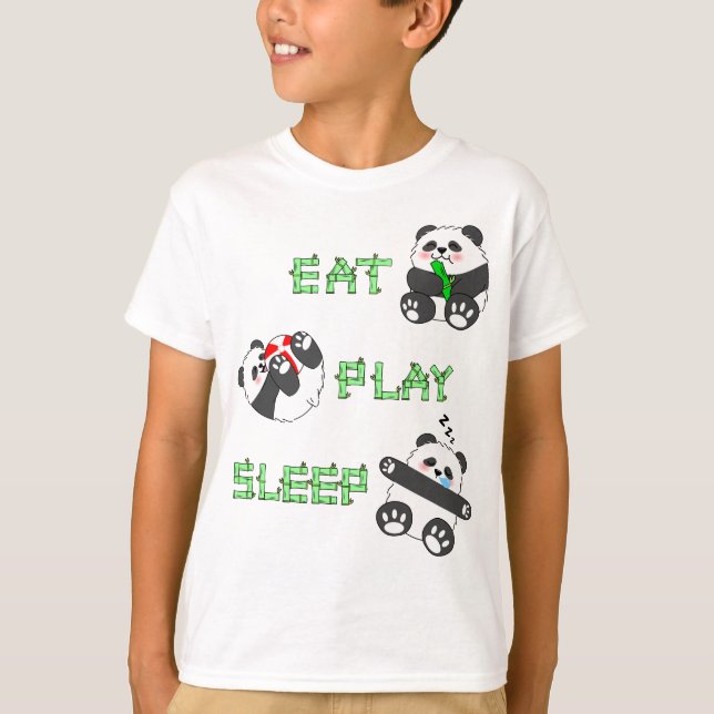 Camiseta Coma Dormir Bela Bebê Panda Confortável (Frente)