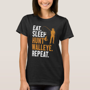 Camiseta Coma Dormir Caça Lula Repetir Iscas Zander Walleye