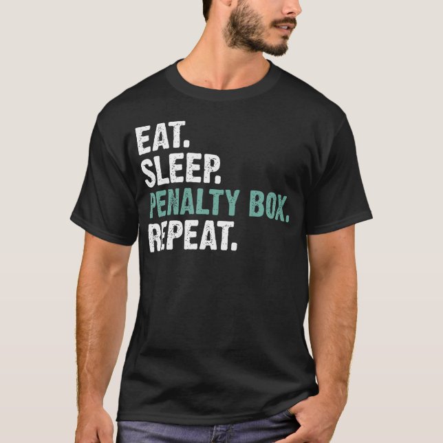 Camiseta Coma Dormir Caixa de Penalidade Repetir - Gelo (Frente)