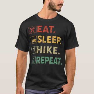 Camiseta Coma Dormir Caminhar Repetir Ao Ar Livre Caminhada