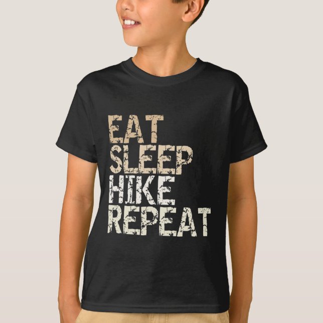 Camiseta Coma Dormir Caminhar Repetir Design de Citação Vin (Frente)