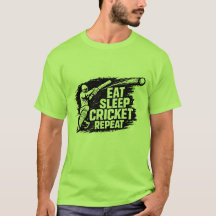 Camiseta Coma Dormir Críquete Repita | Críquete Di