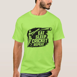 Camiseta Coma Dormir Críquete Repita | Críquete Di