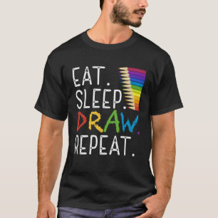 Camiseta Coma Dormir Desenhar Repetir Pintar Professor Pint