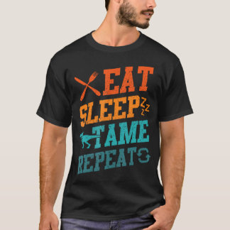 Camiseta Coma Dormir Domar Repetir Ca Dinosaur Trex Amantes