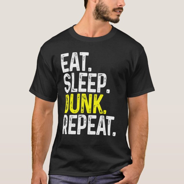 Camiseta Coma Dormir Dunk Repete Bola Engraçada (Frente)