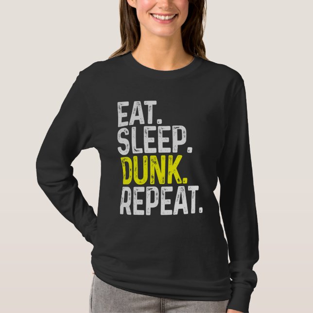 Camiseta Coma Dormir Dunk Repete Bola Engraçada (Frente)