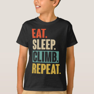 Camiseta Coma Dormir Escalar Repetir - Divertido Retro Vint