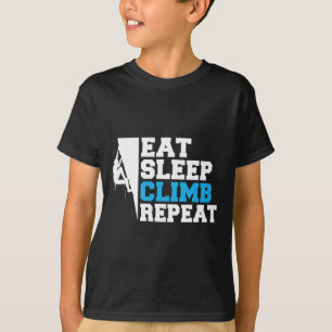 Camiseta Coma Dormir Escalar Repetir Escalador de Árvore Ro