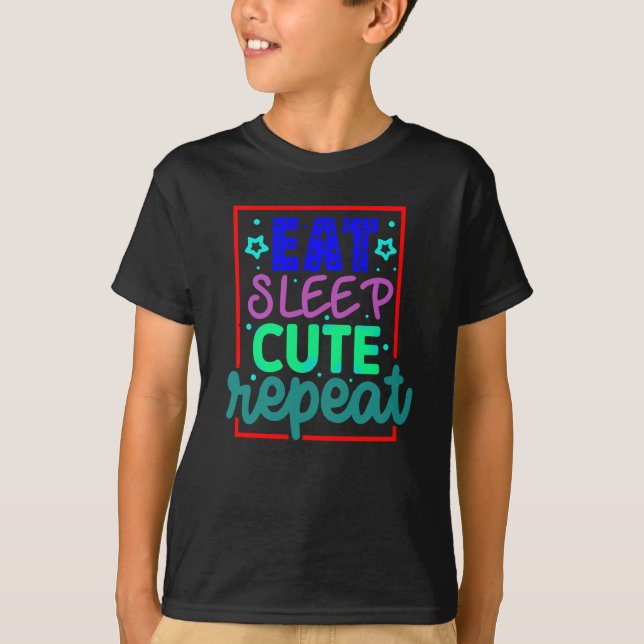 Camiseta Coma dormir fofo repita  (Frente)