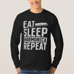 Camiseta Coma Dormir Harmônica Repita  Harmônica