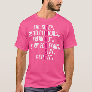 CAMISETA COMA DORMIR IR PARA CLÍNICAS SAIR DO ESTUDO PARA E