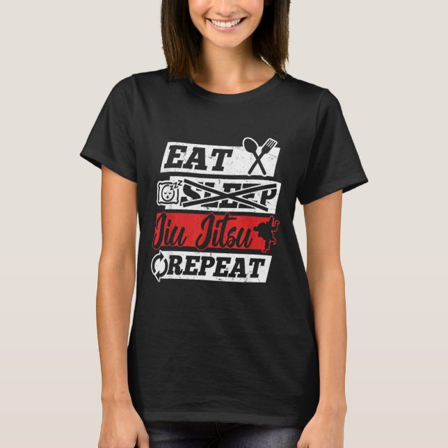 Camiseta Coma Dormir Jiu Jitsu Brasileiro Repita - Brasilei (Frente)