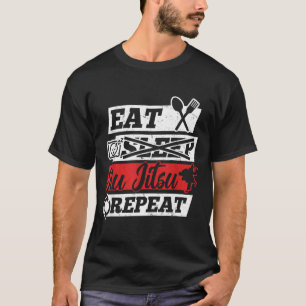 Camiseta Coma Dormir Jiu Jitsu Brasileiro Repita - Brasilei