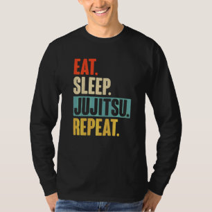Camiseta Coma Dormir Jujitsu Repetir   Retro Antigo Jujitsu