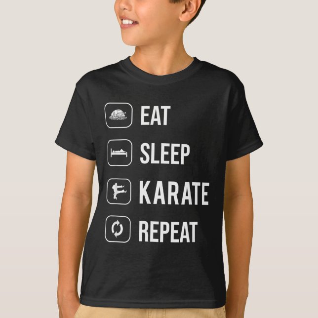 Camiseta Coma Dormir Karate Repetir - esporte - ninja - leg (Frente)