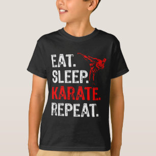 Camiseta Coma Dormir Karate Repetir Jogador de Karate Engra