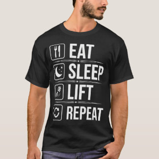 Camiseta Coma Dormir Levantar Repetir - Roupa Divertida de 