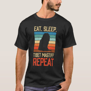 Camiseta Coma Dormir Mastim Tibetano Repetir Vintage Cães C