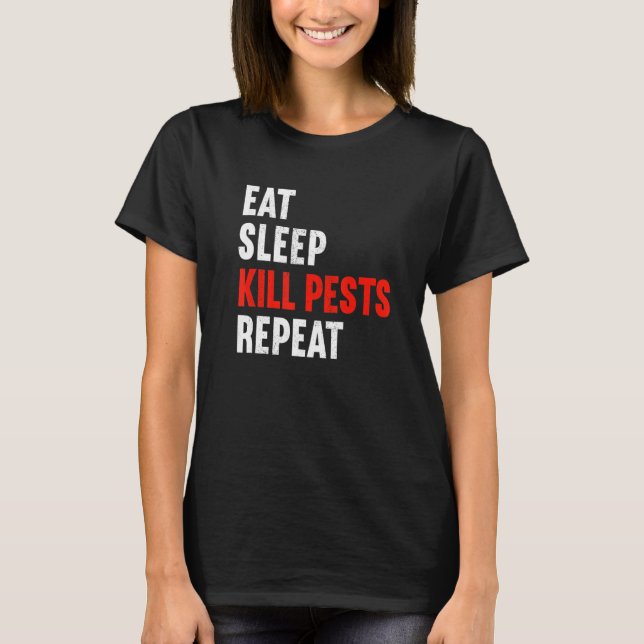 Camiseta Coma Dormir Matar Pragas Repetir Controlador de Pr (Frente)