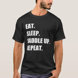 Camiseta Coma Dormir Montar e Repetir  Cavalgar Equestria