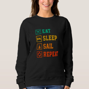 Camiseta Coma Dormir Navio Repita Marinheiro Comandante Cap