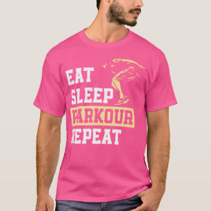 Camiseta Coma Dormir Parkour Repita Divertido Corrida Livre