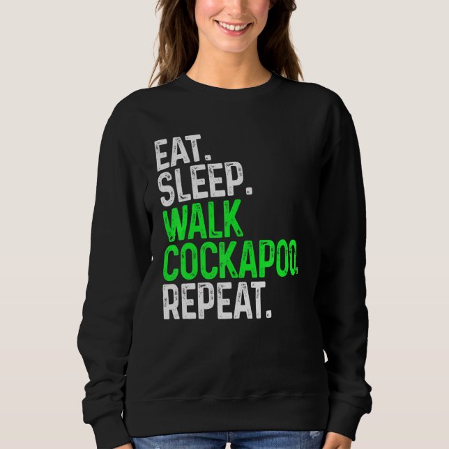 Camiseta Coma Dormir Passeando Cockapoo Repetir Cachorro En (Frente)