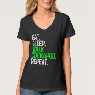 Camiseta Coma Dormir Passeando Cockapoo Repetir Cachorro En
