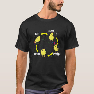 Camiseta Coma Dormir Peeep Repetir Acariciador de Frango Ga